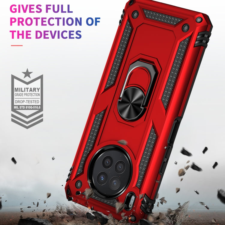 Para Huawei Nova 8i Funda de teléfono TPU + PC a prueba de golpes con soporte giratorio de 360 grados (rojo)