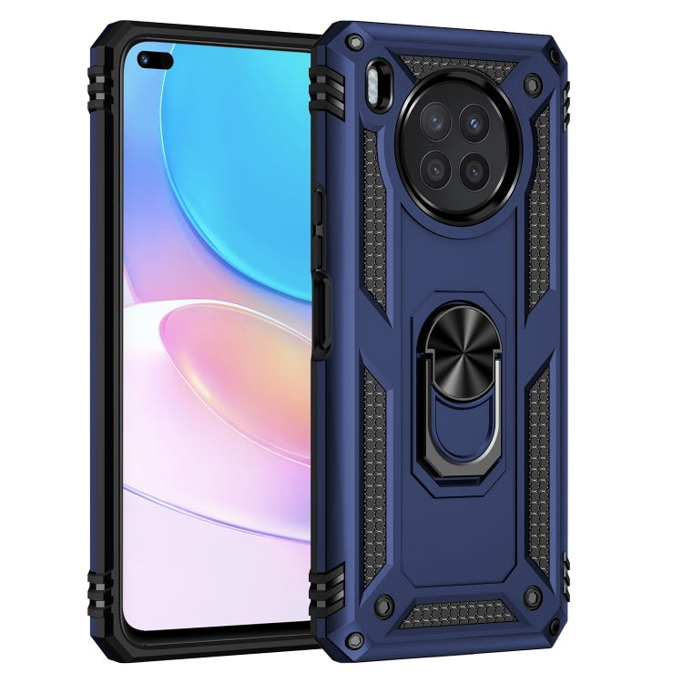 Para Huawei Nova 8i Funda de teléfono TPU + PC a prueba de golpes con soporte giratorio de 360 grados (azul)
