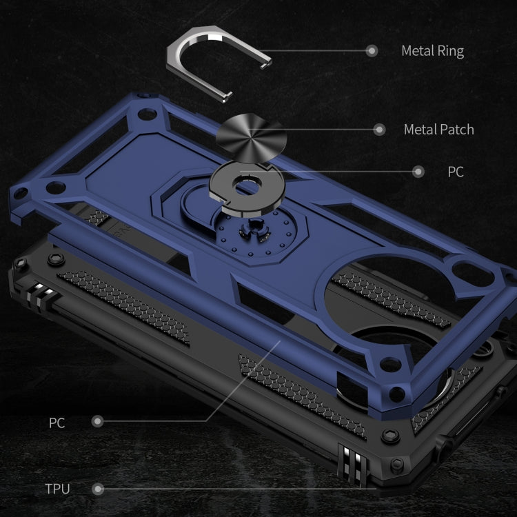 Para Huawei Nova 8i Funda de teléfono TPU + PC a prueba de golpes con soporte giratorio de 360 grados (azul)