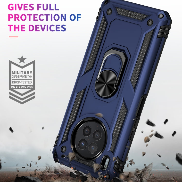 Para Huawei Nova 8i Funda de teléfono TPU + PC a prueba de golpes con soporte giratorio de 360 grados (azul)