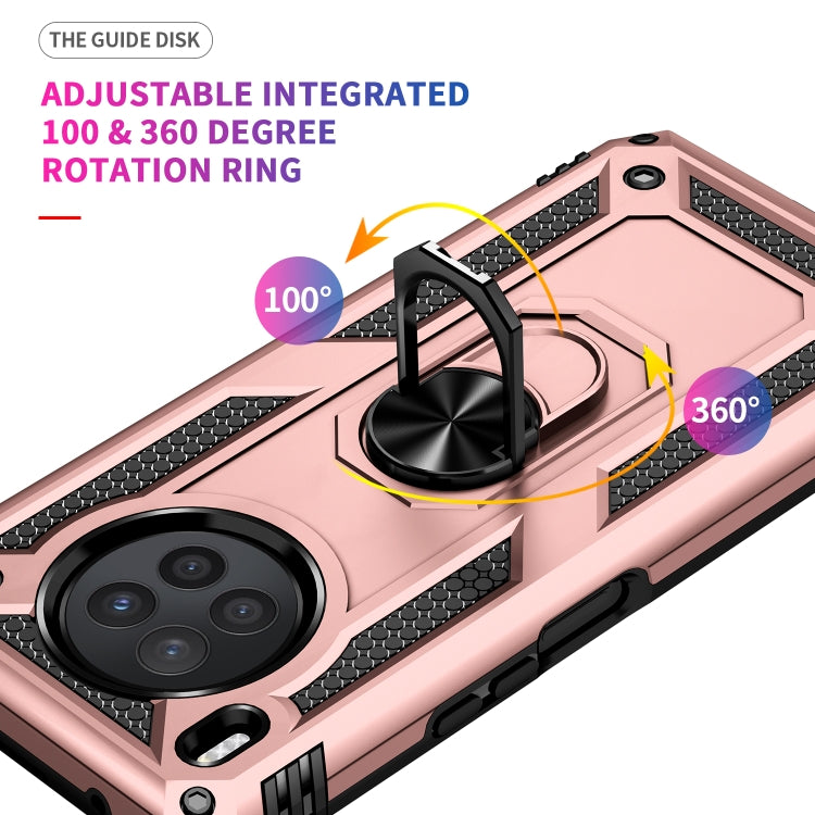 Para Huawei Nova 8i Funda de teléfono a prueba de golpes TPU + PC con soporte giratorio de 360 grados (oro rosa)