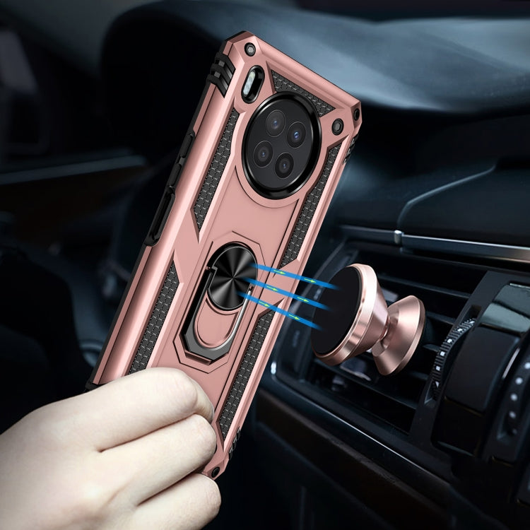 Para Huawei Nova 8i Funda de teléfono a prueba de golpes TPU + PC con soporte giratorio de 360 grados (oro rosa)