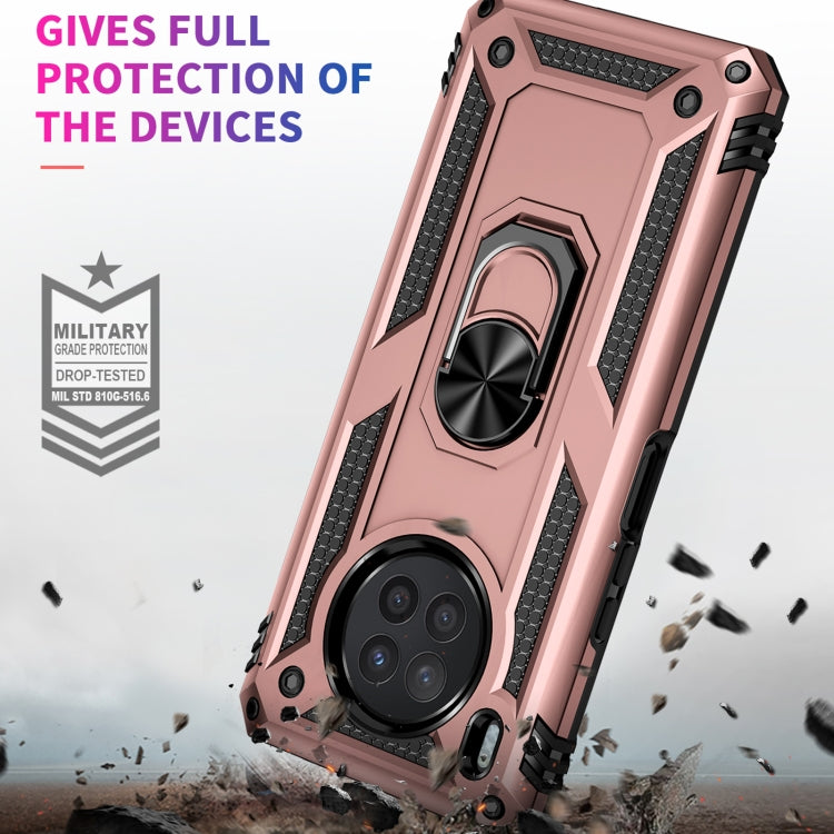 Para Huawei Nova 8i Funda de teléfono a prueba de golpes TPU + PC con soporte giratorio de 360 grados (oro rosa)