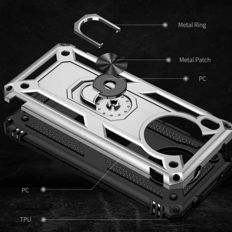 Para Huawei Nova 8i Funda de teléfono a prueba de golpes TPU + PC con soporte giratorio de 360 grados (plata)