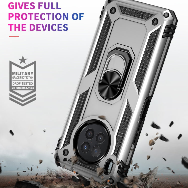 Para Huawei Nova 8i Funda de teléfono a prueba de golpes TPU + PC con soporte giratorio de 360 grados (plata)