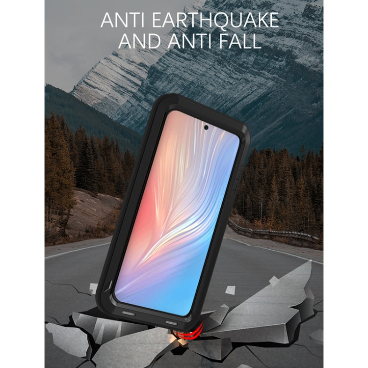 Para Huawei P50 Pro Love Mei Metal a prueba de golpes impermeable a prueba de polvo Funda protectora sin vidrio (verde)