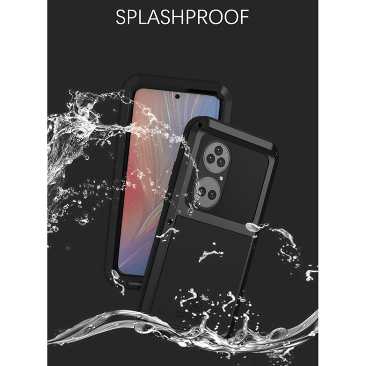 Para Huawei P50 Pro Love Mei Metal a prueba de agua a prueba de polvo a prueba de polvo Funda protectora sin vidrio (blanco)