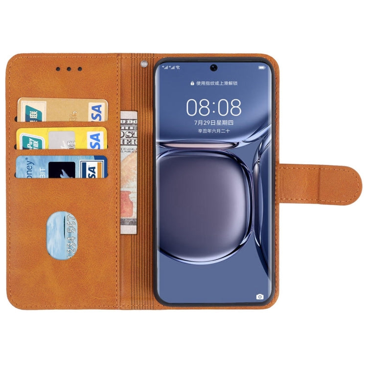 Funda Telefónica de Cuero para Huawei P50 Pro (Brown)