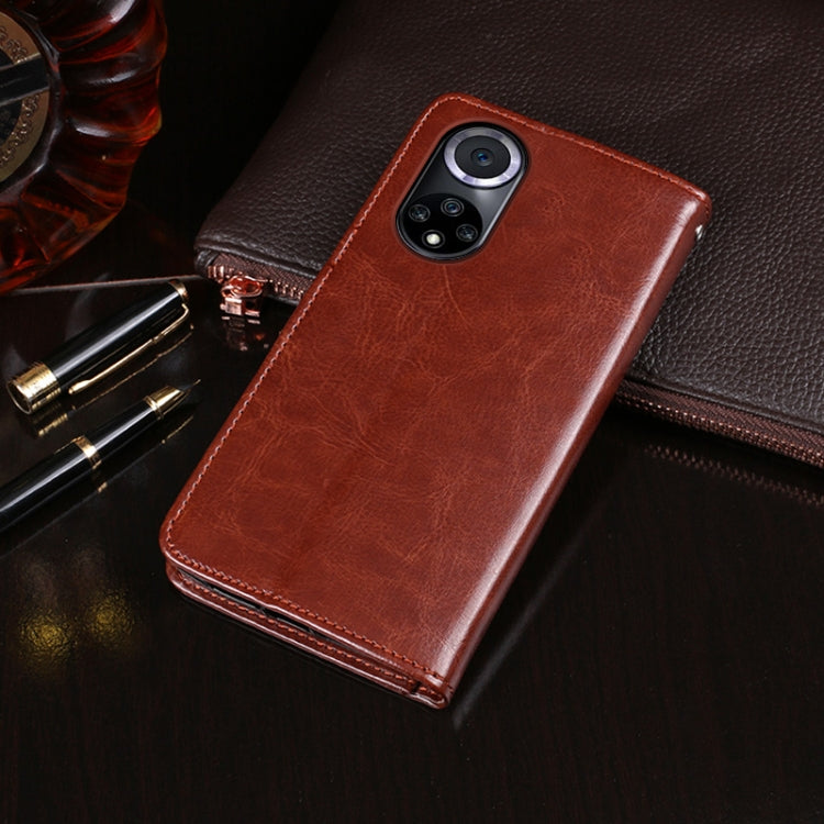 Para Huawei Nova 9 PRO Idewei Crazy Horse Texture Funda de cuero con soporte y tragamonedas y billetera (azul)