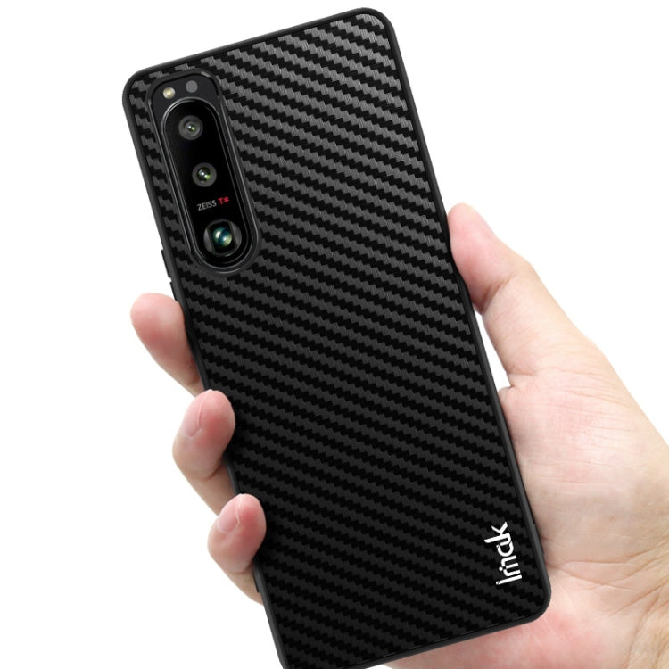 Para Sony Xperia 5 III IMAK LX-5 serie PC + Funda TPU con protector de pantalla (textura de fibra de carbono)