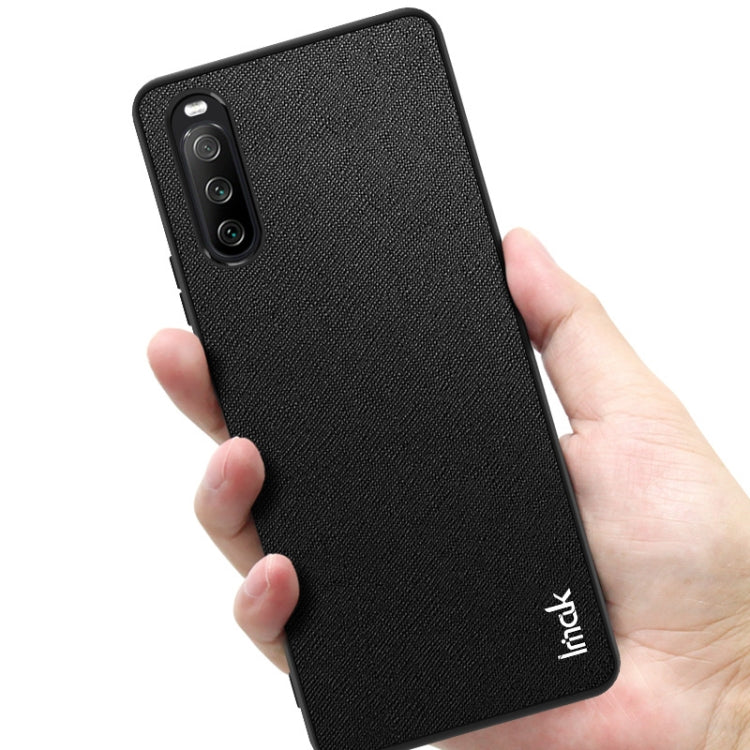 Para Sony Xperia 10 III IMAK LX-5 serie PC + Funda TPU con protector de pantalla (textura cruzada)