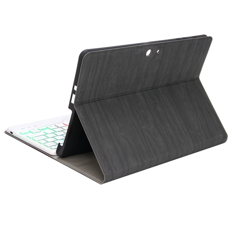 Para Microsoft Surface GO 3/2/1 SFGOS Tri-Color Retroiluminación de árboles de árbol Bluetooth Funda de cuero de teclado (negro + blanco)