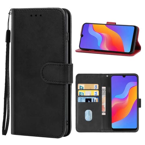 Funda telefónica de cuero para Honor 8A Pro (Negro)