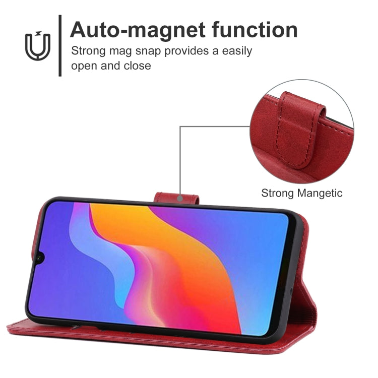 Estuche de Cuero para Honor 8A Pro Protección Teléfono (Rojo)