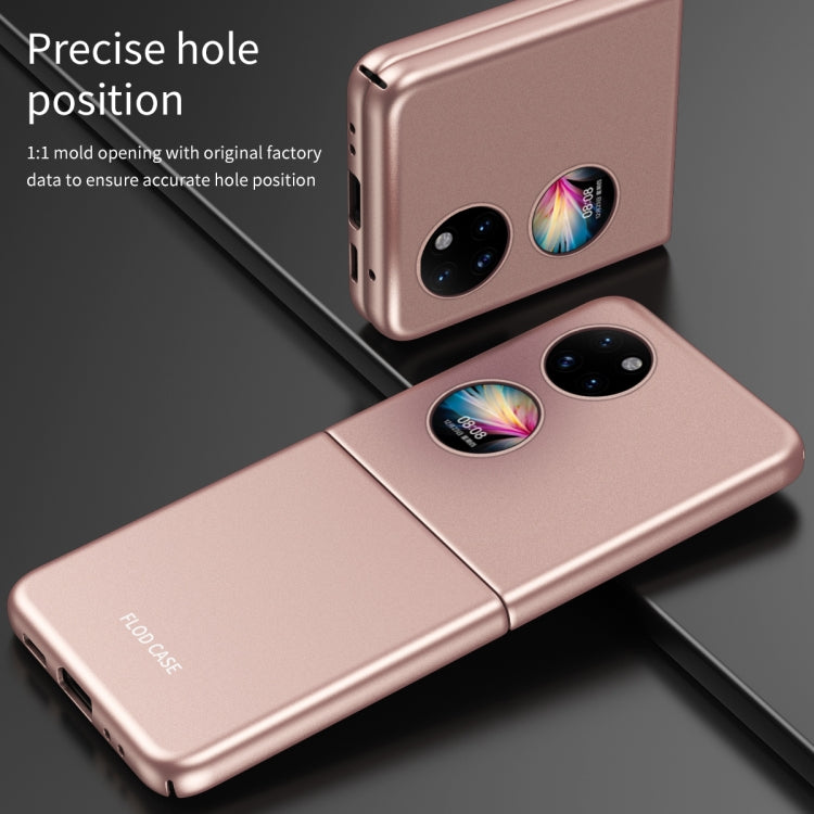 Para Huawei P50 Pocket Skin siente FRUSTED FLOTPLATED PHONE CASE (NEGRO)