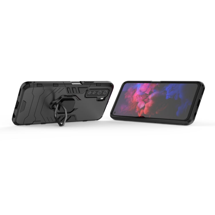 Para Huawei NOVA7 SE PC + TPU Funda protectora a prueba de golpes con soporte de anillo magnético (negro)