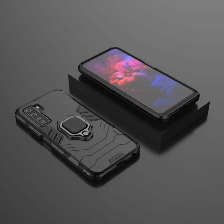 Para Huawei NOVA7 SE PC + TPU Funda protectora a prueba de golpes con soporte de anillo magnético (negro)