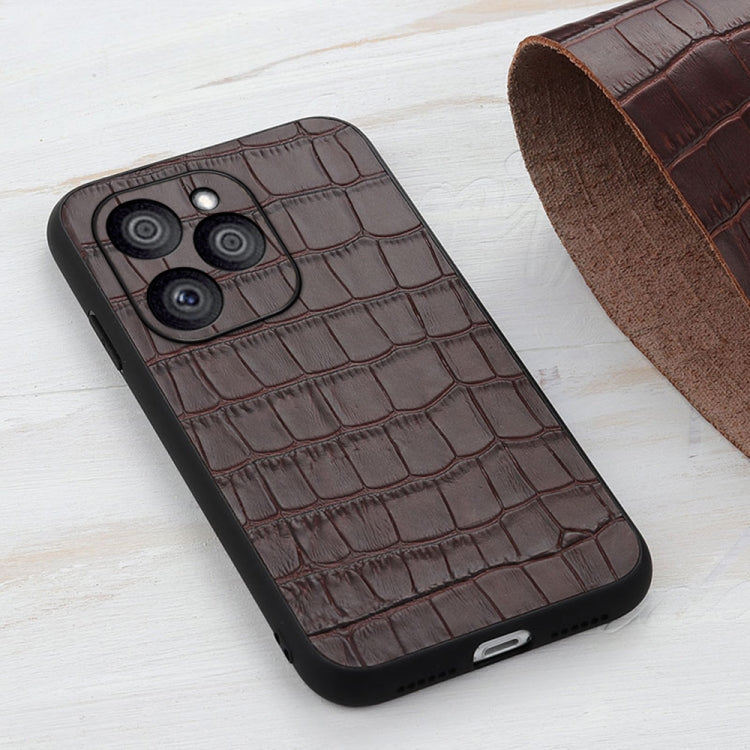 Caja de Choques de Cuero Genuino para Honor 60 Se (Marrón)