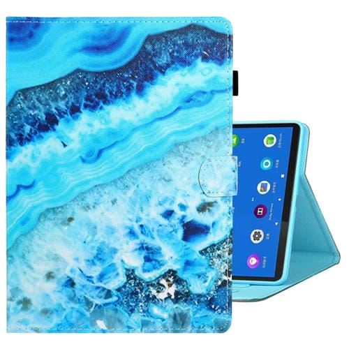 Caja de Tablet Samsung Galaxy Tab A8 10.5 (2021) Cuero Costura (Mármol Azul)