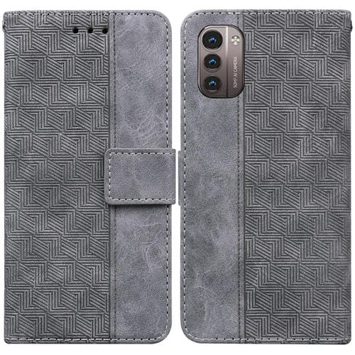 Para Nokia G11 / G21 Caja de cuero en relieve geométrico (gris)