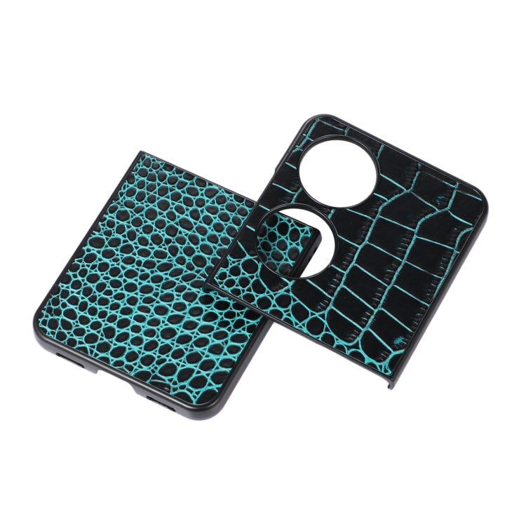 Para Huawei P50 Pocket CroCodile Top Cow Howhide Thebe Funda telefónica (Cian Azul)