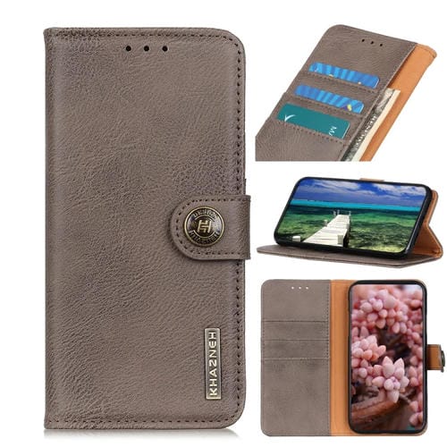 Para Nokia G11 / G21 Khazneh Cowhide Texture Horizontal Flip de cuero funda telefónica (caqui)