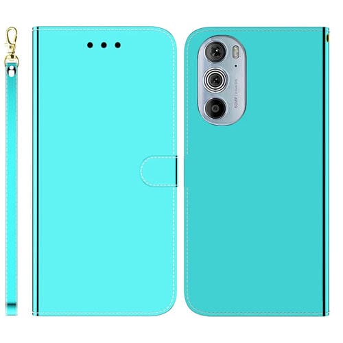 Para Motorola Edge 30 PRO IMITETED Mirror Surface Horizontal Flip Funda de cuero (menta verde)
