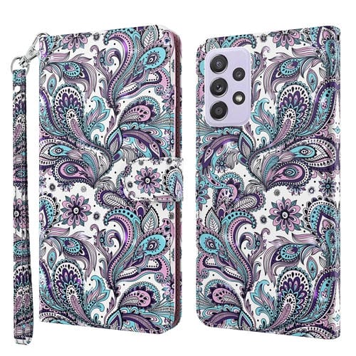 Funda para Samsung Galaxy A33 5G TPU + Pu Cuero con Patrón de Pintura 3D (Patrón de Remolino)
