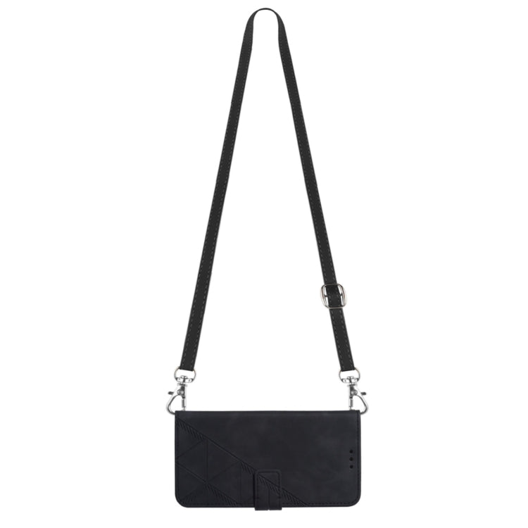 Funda Telefónica de Cuero para Tecno Spark Go 2021 Crossbody 3D En Relieve (Negro)