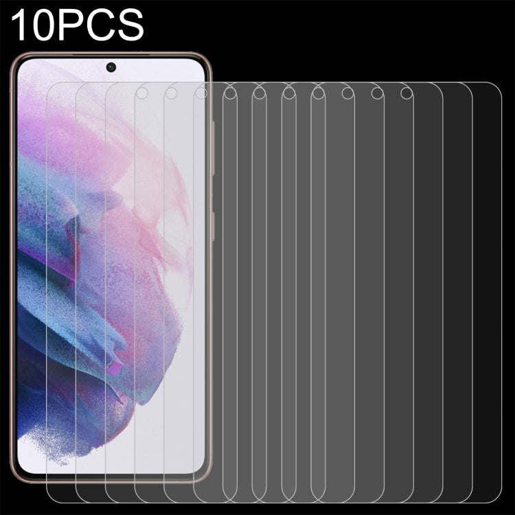 Para Samsung Galaxy S21+ 5G 10pcs 0.26mm 9H 2.5D Película de vidrio templado, no se admite el desbloqueo de huellas dactilares