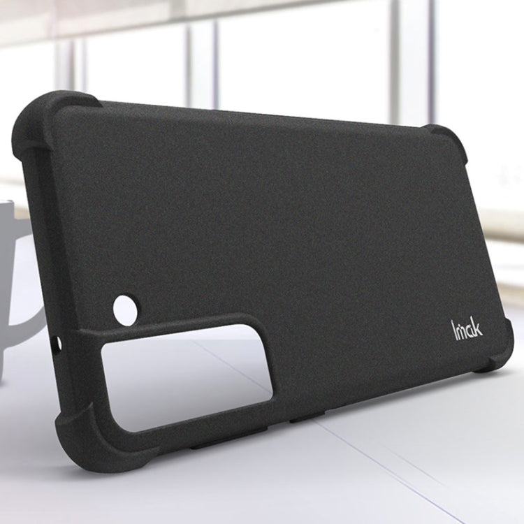 Para Samsung Galaxy S21 FE 5G IMAK Estuche de TPU Airbag a prueba de golpes con todo incluido (negro mate)