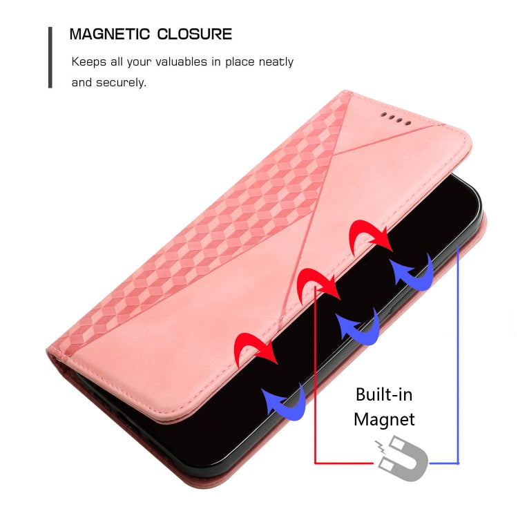 Para Samsung Galaxy A23 Diamond Diamond Splicing Siente Funda de teléfono de cuero magnético (oro rosa)