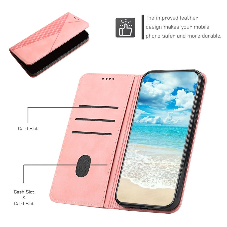 Para Samsung Galaxy A23 Diamond Diamond Splicing Siente Funda de teléfono de cuero magnético (oro rosa)