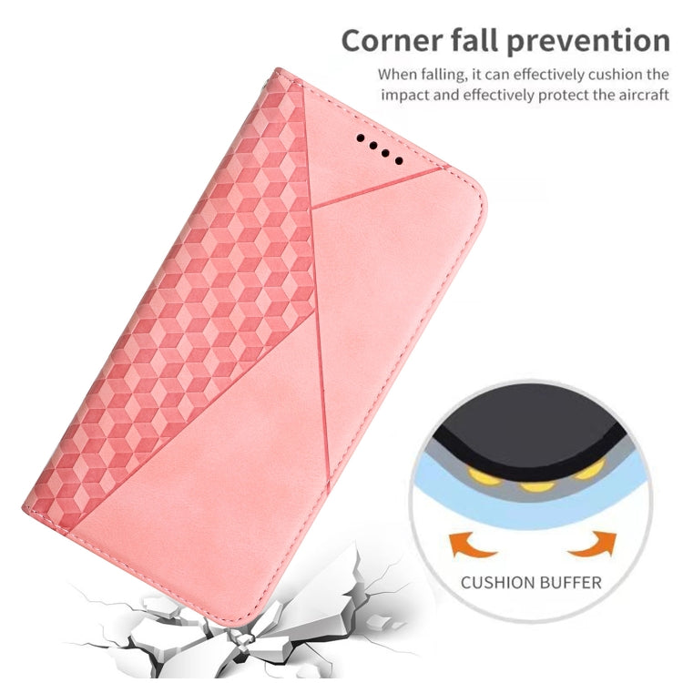 Para Samsung Galaxy A23 Diamond Diamond Splicing Siente Funda de teléfono de cuero magnético (oro rosa)