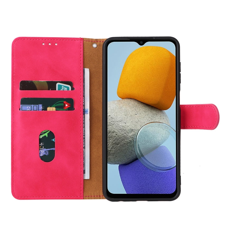 Para Samsung Galaxy M23 5G piel siente la caja del teléfono de cuero con flip magnético (oro rosa)