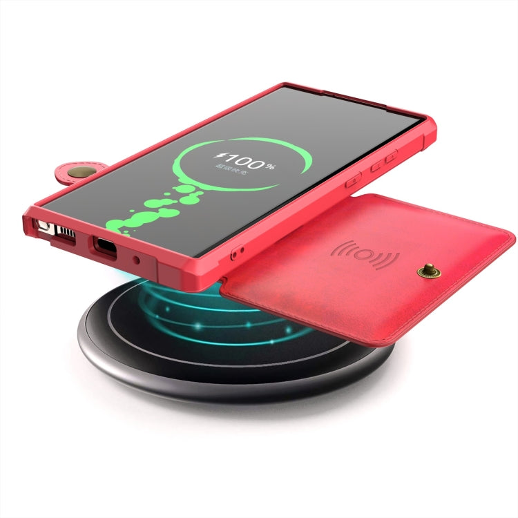Para Samsung Galaxy Note20 Tarjeta de billetera ultra Magnética Caja del teléfono de cuero (rojo)