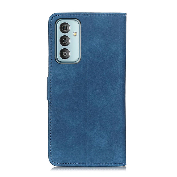 Para Samsung Galaxy M23 / F23 Khazneh Retro Texture Horizontal Flip Custate Funda (Azul)