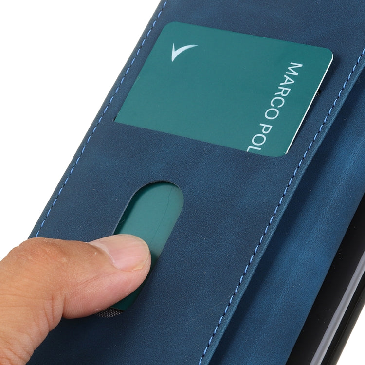 Para Samsung Galaxy M23 / F23 Khazneh Retro Texture Horizontal Flip Custate Funda (Azul)
