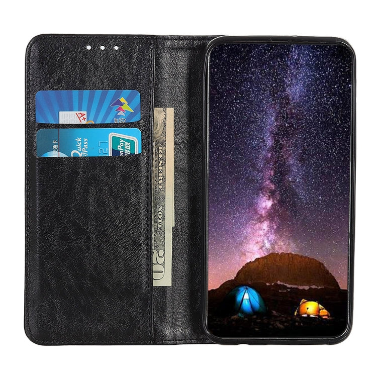 Para Samsung Galaxy M23 / F23 Magnético Crazy Horse Texture Thebet Funda telefónica (Negro)