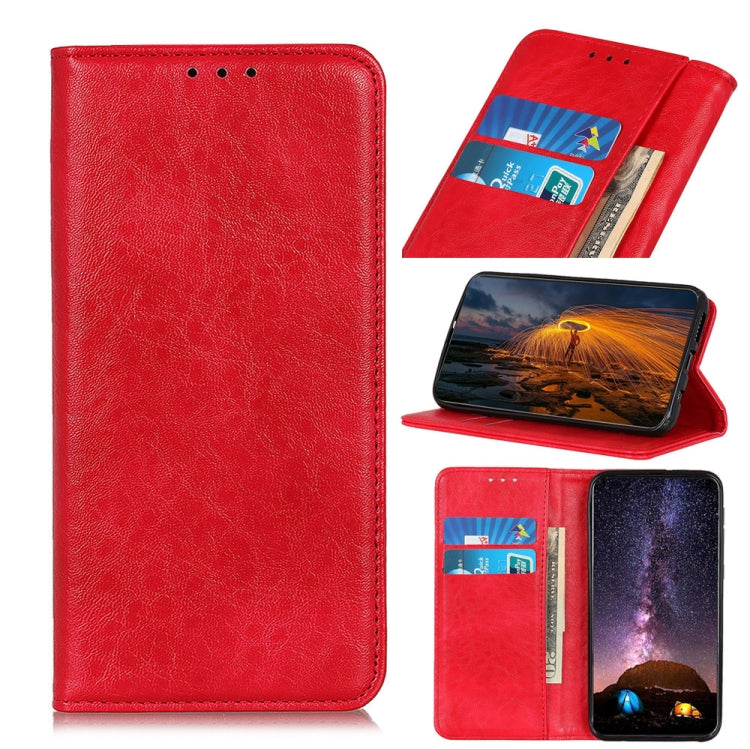 Para Samsung Galaxy M23 / F23 Magnético Crazy Horse Texture Thebet Funda telefónica (rojo)