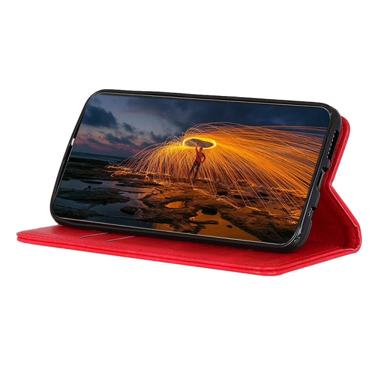 Para Samsung Galaxy M23 / F23 Magnético Crazy Horse Texture Thebet Funda telefónica (rojo)