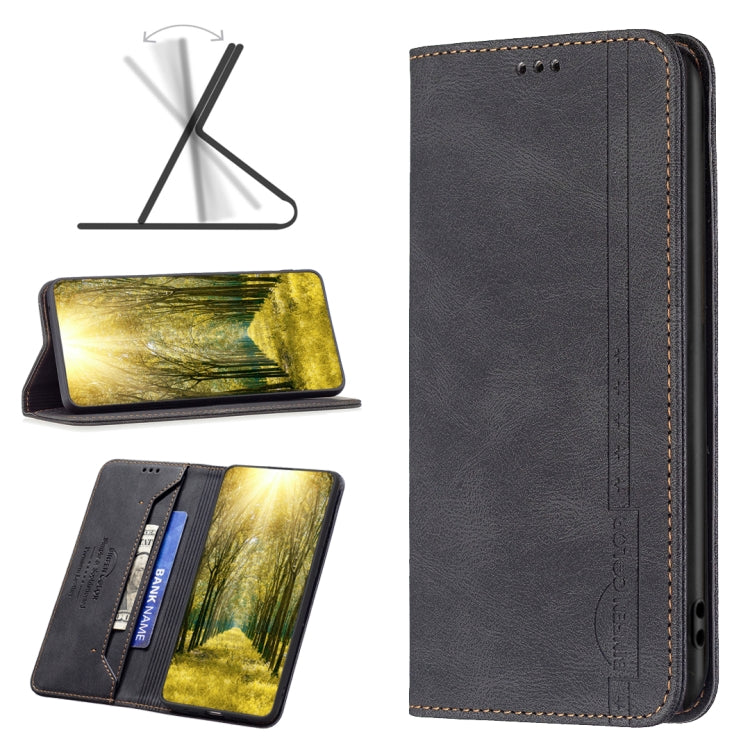 Para Sony Xperia 10 III Bloqueo de RFID magnético Bloqueo de cuero antirrobo de cuero (negro)