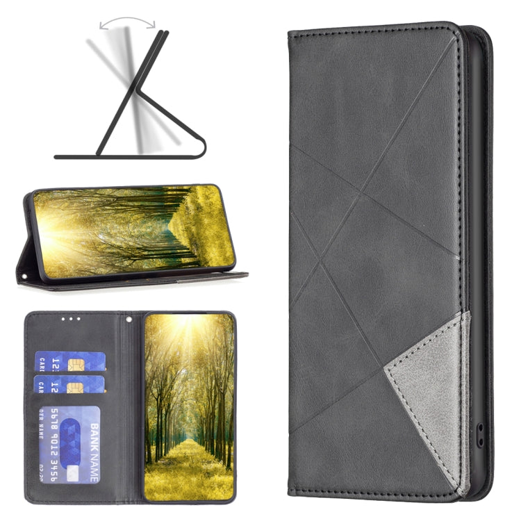 Para Sony Xperia 5 III Case de teléfono de cuero magnético invisible prismático (negro)