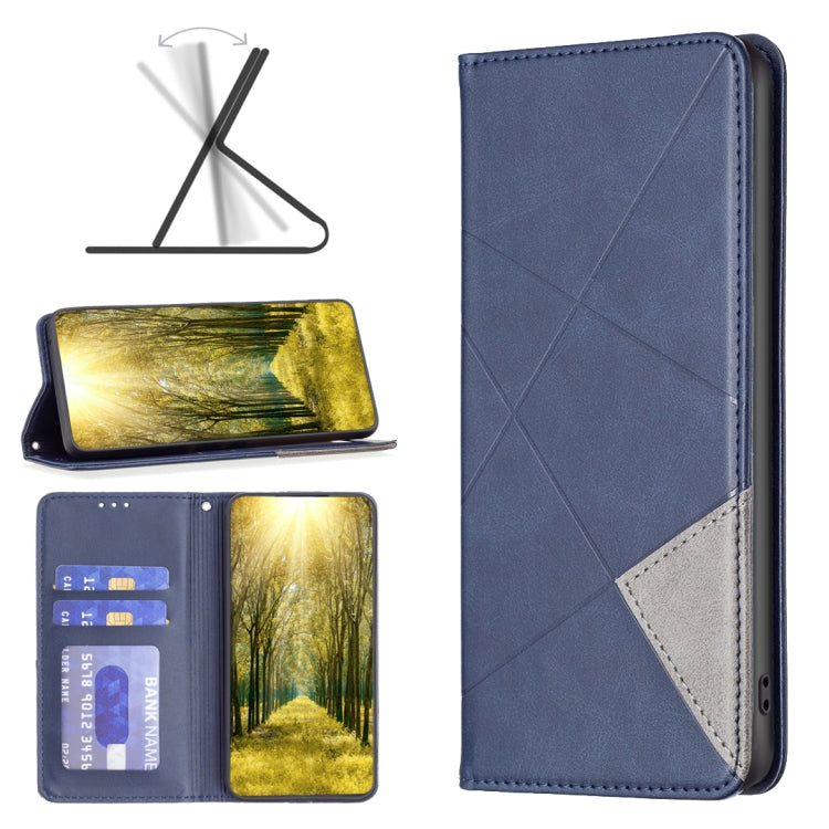 Para Sony Xperia 5 III Case de teléfono de cuero magnético invisible prismático (azul)
