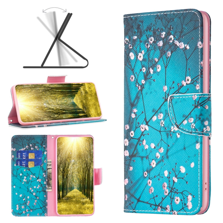 Para Sony Xperia 5 III Drawing Patrón de la caja del teléfono de cuero (Flossom de ciruela)