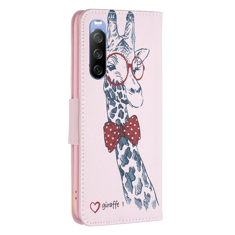 Para Sony Xperia 10 III Drawing Pattern Funcho de cuero (ciervo)