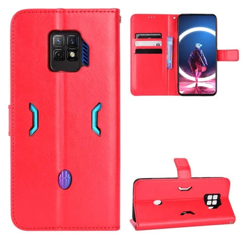 Para ZTE Nubia Red Magic 7 Pro Crazy Horse Texture Horizontal Flip Telephone Case de cuero (rojo)