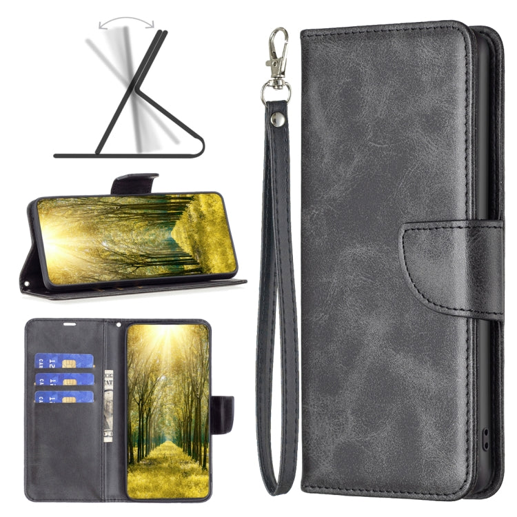 Para Sony Xperia 5 III Caja de teléfono de cuero de textura de piel de cordero (negro)