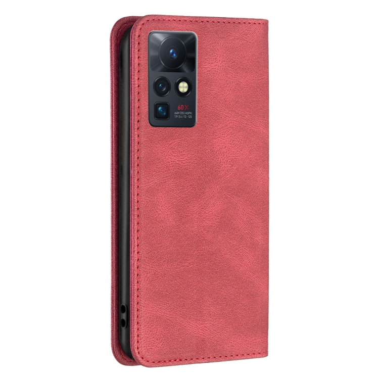 Para infinix cero x / x pro magnético rfid bloqueando la caja del teléfono antirrobo de cuero (rojo)