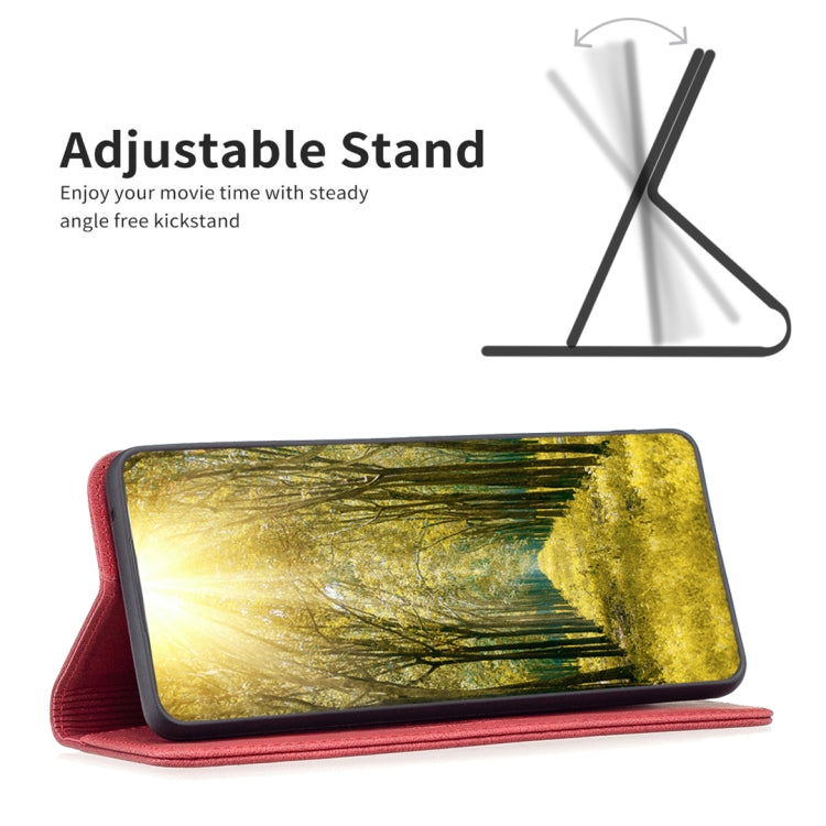 Para infinix cero x / x pro magnético rfid bloqueando la caja del teléfono antirrobo de cuero (rojo)